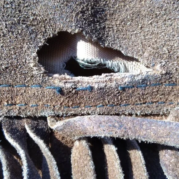 Pypsa Vintage 60's/70's  Brown Suede Extra Long Fringe Western Unisex Jacket SzM - Picture 8 of 16